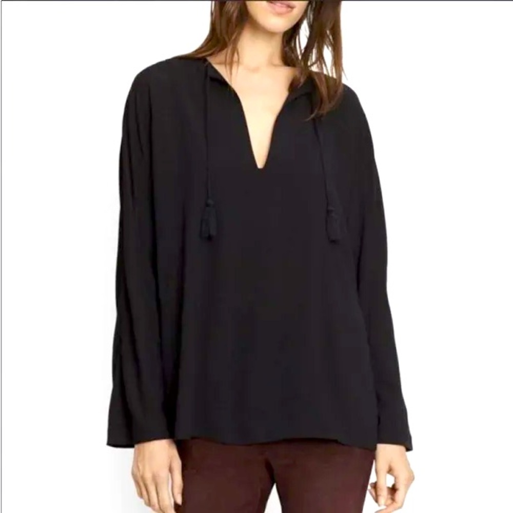 Vince Festival Tunic Top - Black, Size Large